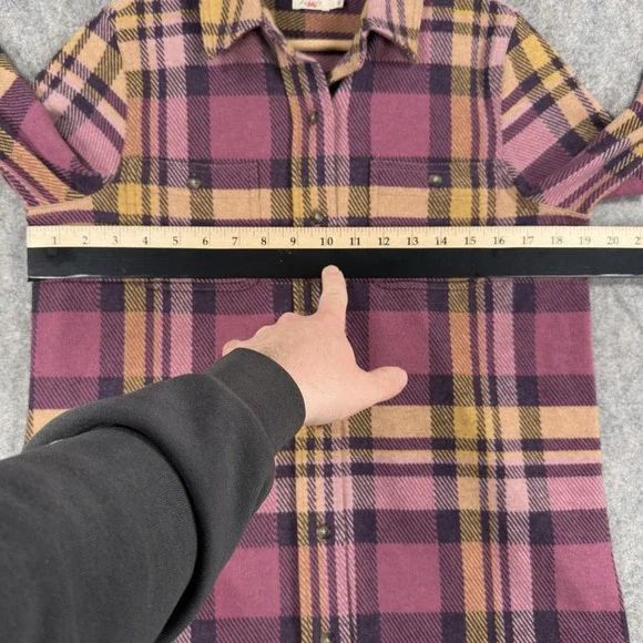 Faherty Legend Shirt Womens Small Purple Plaid Stretch Flannel Long Sleeve - Picture 6 of 14
